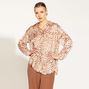 True To Life Collared Shirt - Giraffe Print