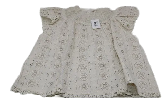 Ulla Johnson Cream Crocheted Lace-trimmed Broderie Anglaise Cotton Top BNWT UK 10