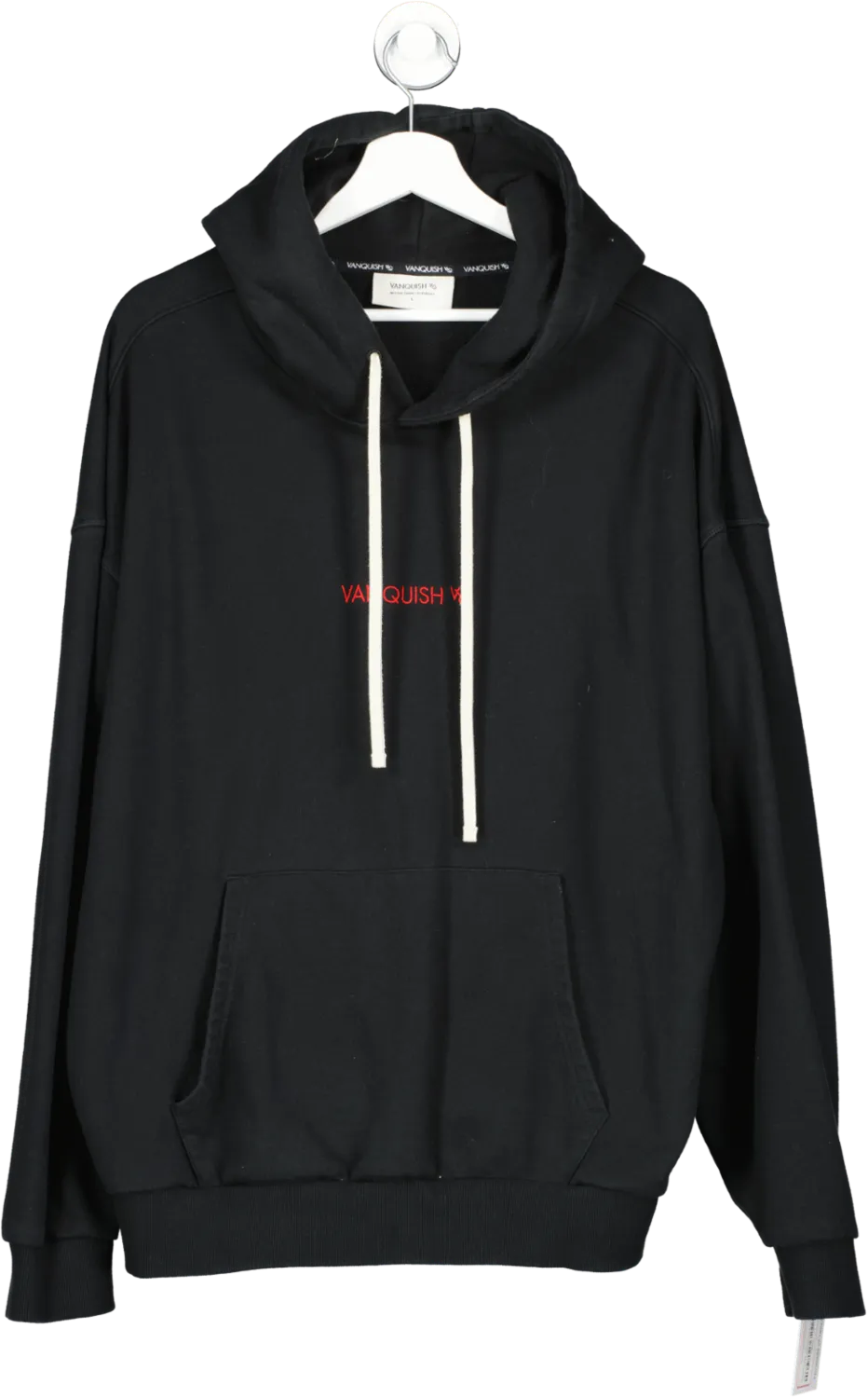 Vanquish Black Embroidered Logo Hoodie UK L