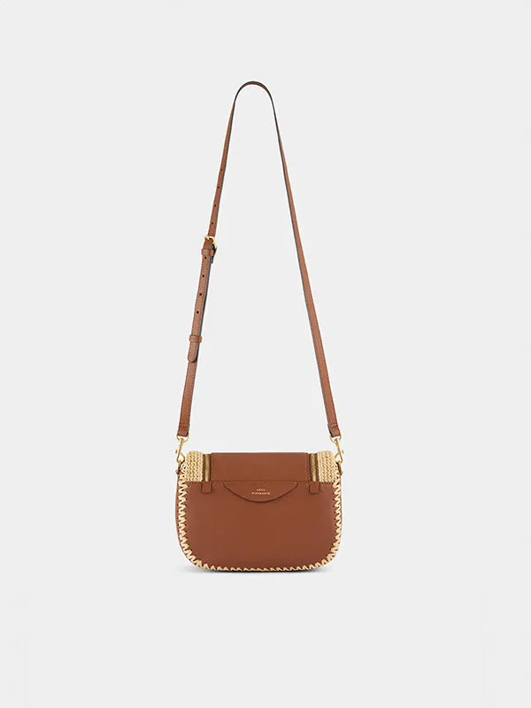 Vere Small Satchel in Raffia with Cedar