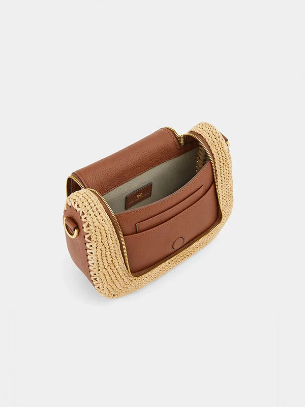 Vere Small Satchel in Raffia with Cedar