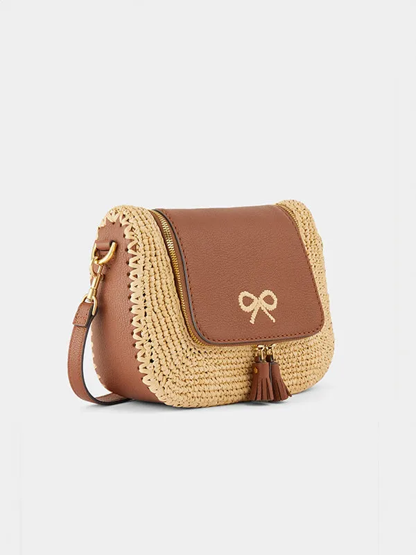 Vere Small Satchel in Raffia with Cedar