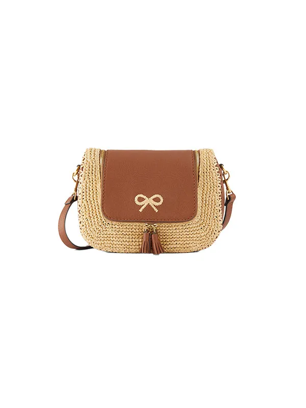 Vere Small Satchel in Raffia with Cedar