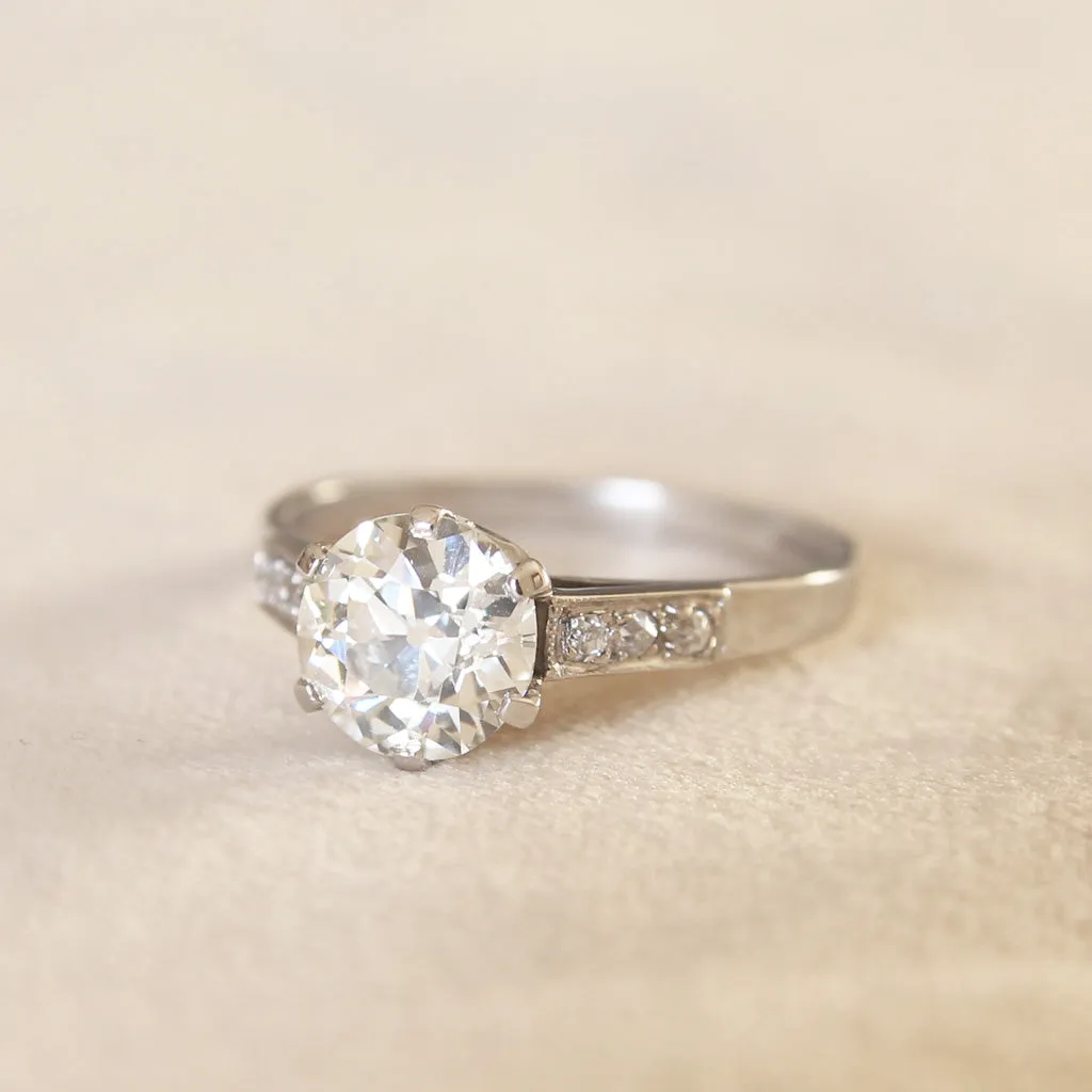 Vintage 1.60 Carat Old European Cut Diamond Solitaire