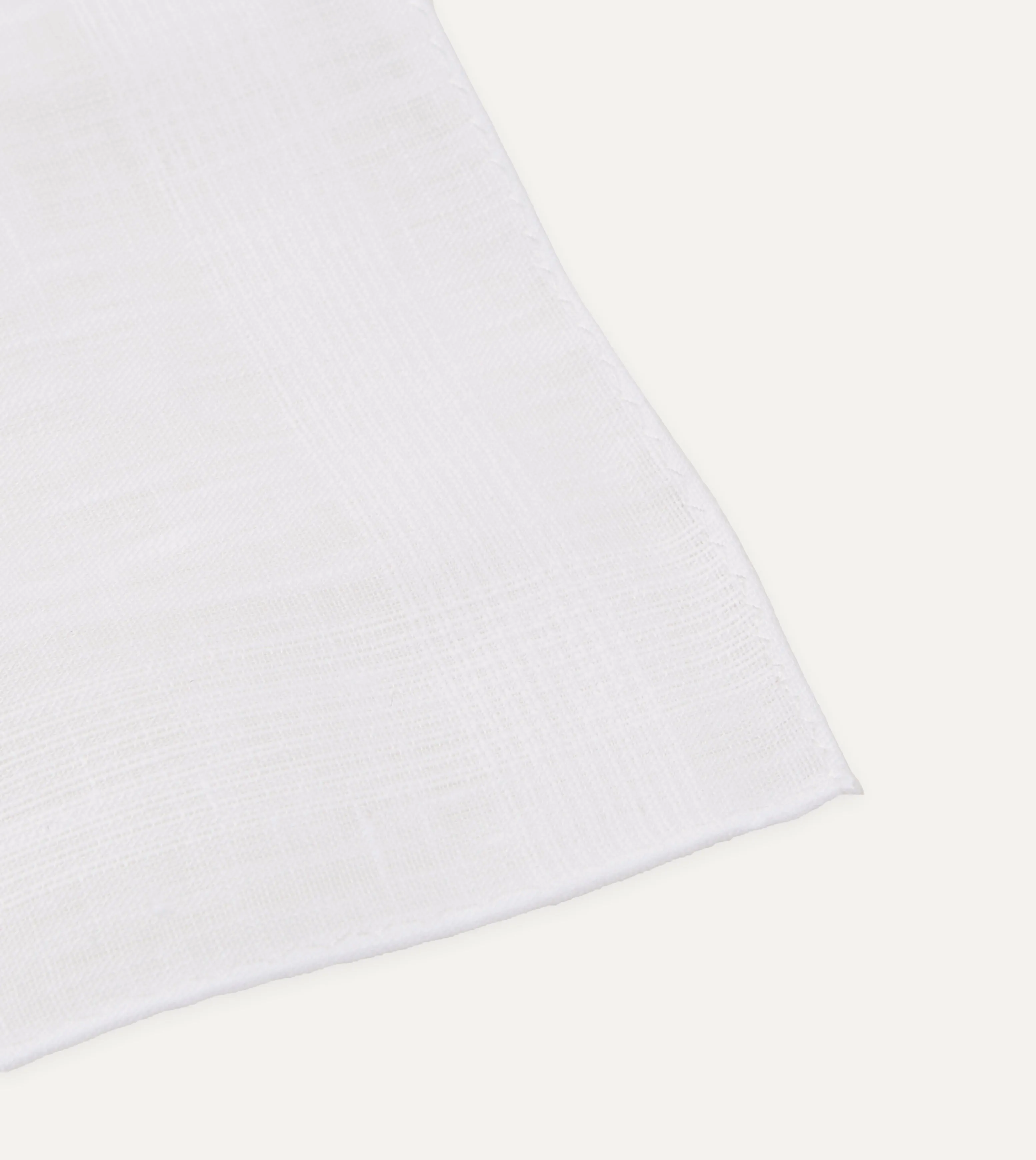 White Linen Pocket Square