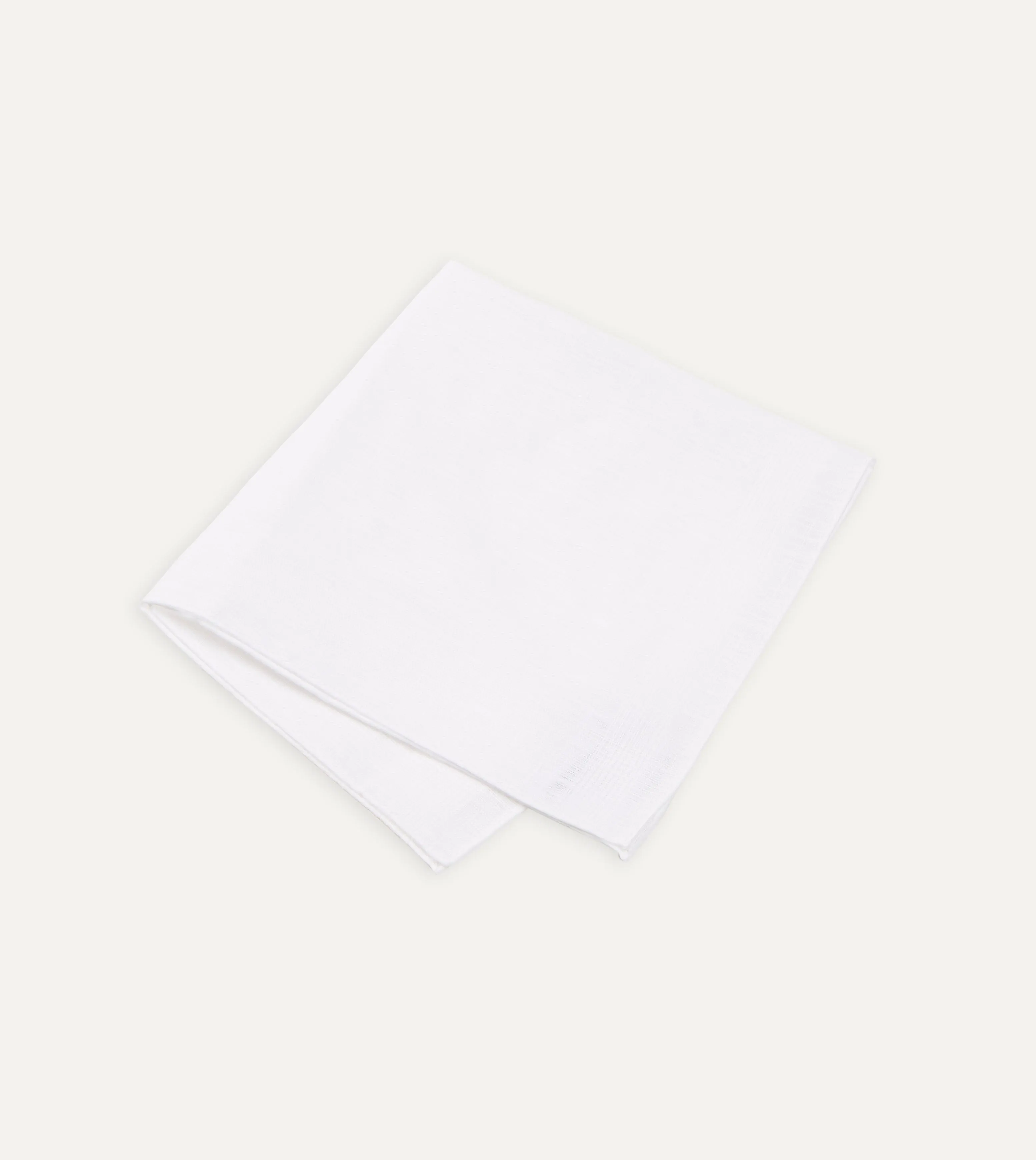 White Linen Pocket Square